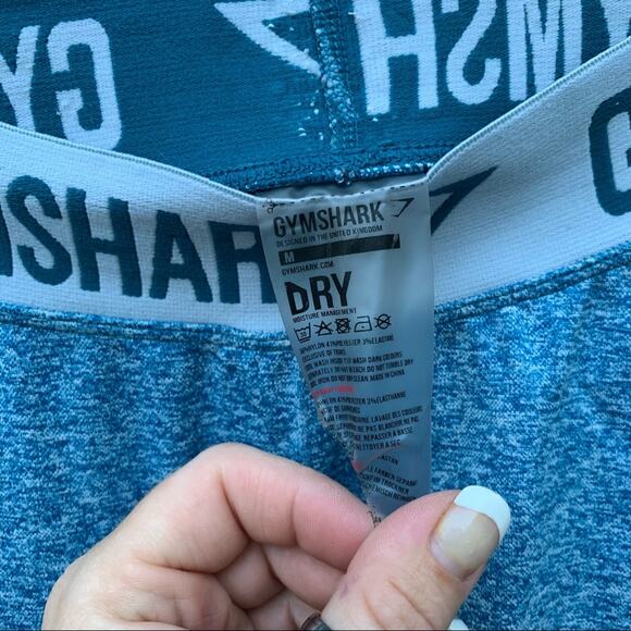 Gymshark Flex teal blue two tone leggings MEDIUM - Picture 3 of 5
